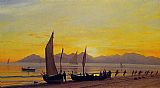 Boats Ashore at Sunset by Albert Bierstadt
